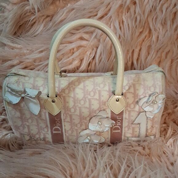 Christian Dior Trotter Y2K John Galliano Girlie White & Pink Small Satchel - Picture 1 of 14